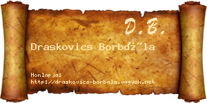 Draskovics Borbála névjegykártya